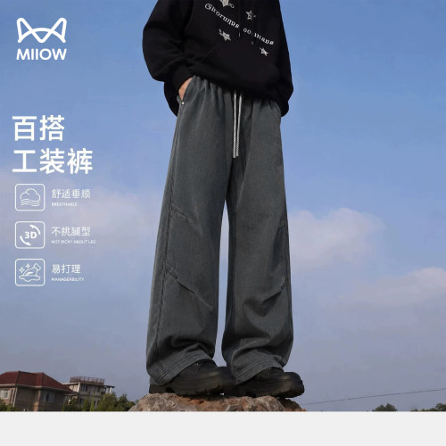【猫人】美式复古工装裤男