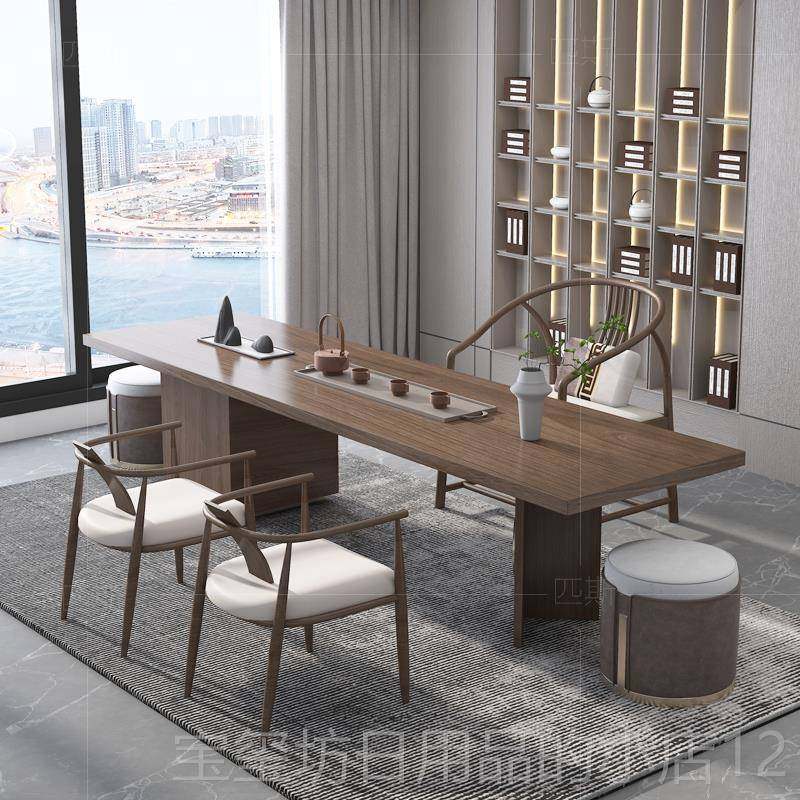 高档新式茶桌0椅老板功夫茶台组合2中2新款现5代简约茶室轻奢办公