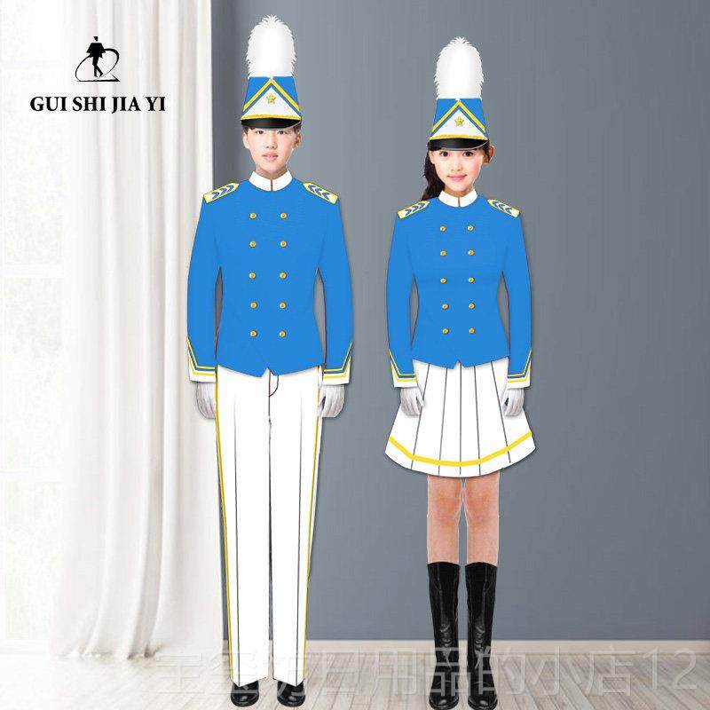 高档北京学生行进管队服饰男女贵学乐生鼓队打鼓服长袖演出服装校