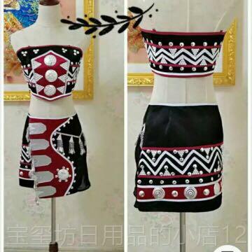 高档定制佤族演出服《黑银花》山蹈服演出|民族服舞装56个服饰全