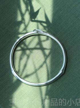 高档熙素原创竹手镯999银手镯节女约年纯轻款小众设计实简心足银