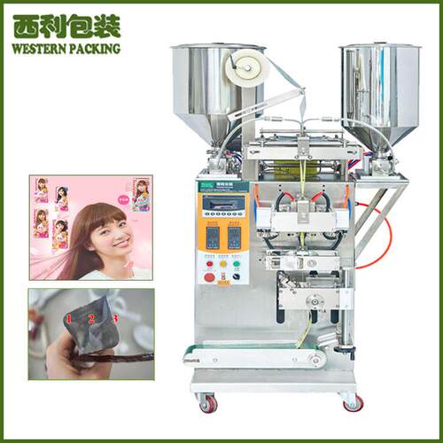 染发膏包装机厂家植物油染发剂包装机液体包装机双料袋装设备