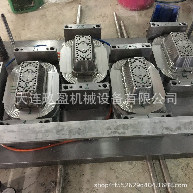 生产铝箔餐盒模具一出二气动冲床模具方格模具450ml