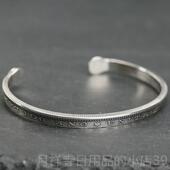 高档牛钝银精工 NW美国摩根银币窄款 手松镯绿石菊花钉纯925男女银