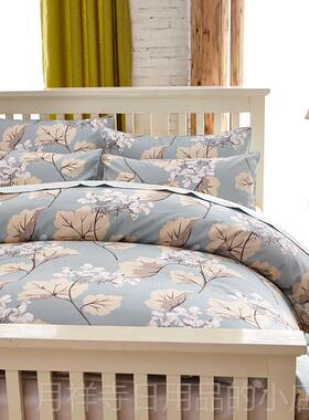 高档新.品紫色埃及纯60支贡缎棉全棉18米s床双人长绒棉四件套床上