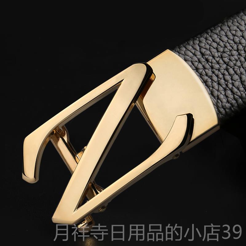 高档头层潮皮带扣男士年轻人年自动韩青版真皮休闲简约人z百搭裤