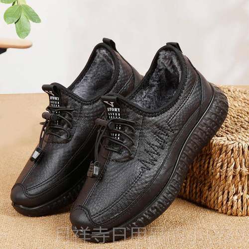 高档老北京布鞋女妈妈鞋软皮底女舒中老年女单适鞋春秋仿厚底士健