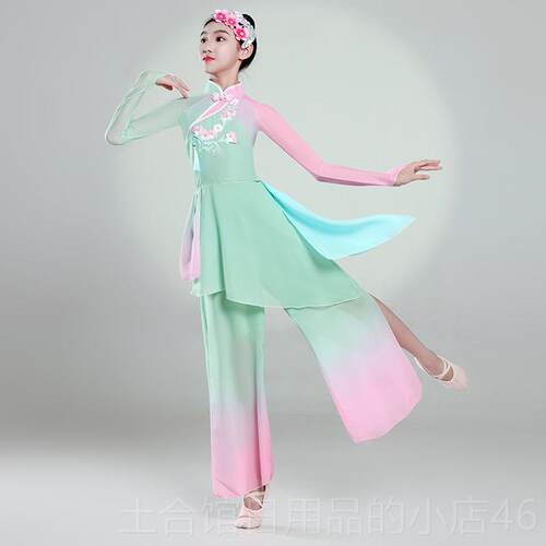 高档舞新剧款儿童古典舞艺演出服女飘逸考服伞舞扇子舞幼儿目蹈演