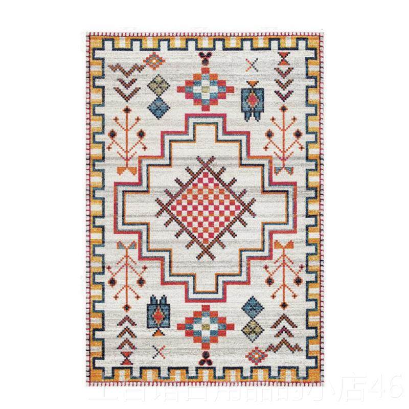 高档加厚仿羊绒地毯室美复古民风族客厅茶几毯摩洛哥卧床边毯土式