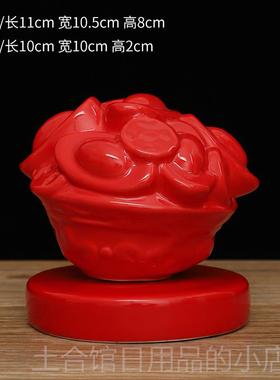 高档采产品陶聚宝购盆招财饰品，办品公室客瓷厅，汽车家居饰，手