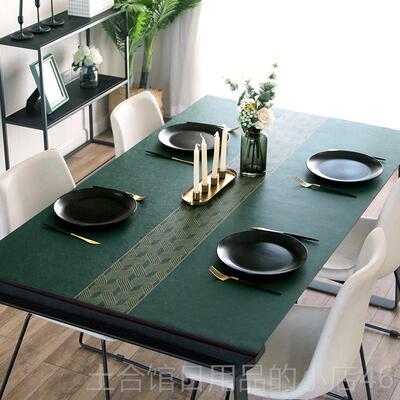 高档摩登朵编织桌旗油款防瑞防水家用长方形餐桌垫盖布