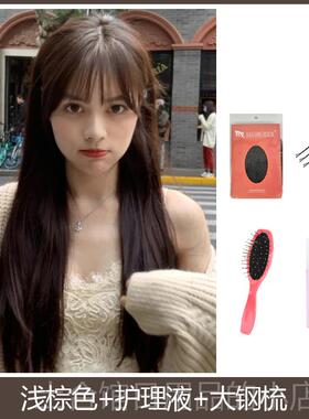 高档假发女长发Lias同款白金红发色jk长发直网时尚主播女团发型全