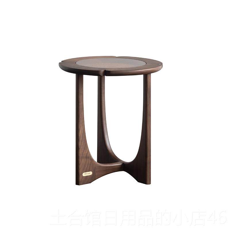 高档小物北欧复古茶几客厅全实木茶桌现简约户型黑代胡应桃木家用