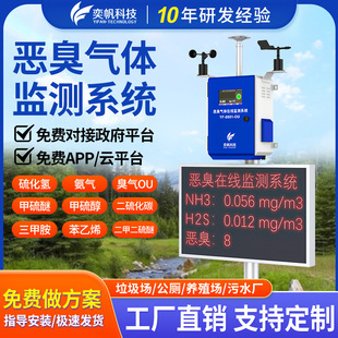 垃圾站恶臭气体检测仪硫化氢浓度氨气检测仪养殖场臭味在线监测仪