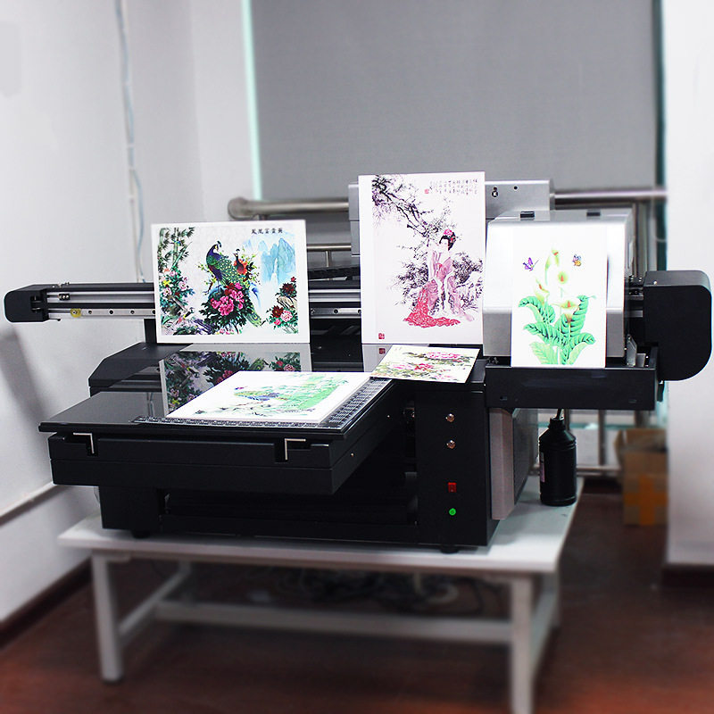 uv平板打印机大双喷彩印3d瓷砖玻璃亚克力背景墙打印机喷绘机