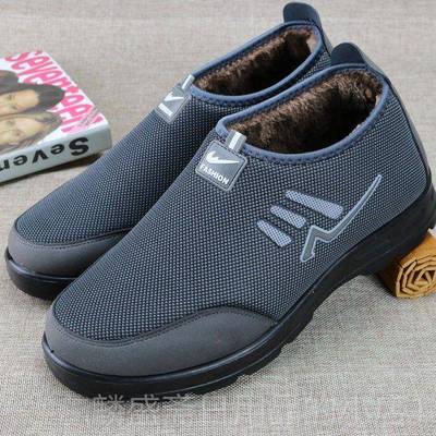 正品老北布鞋暖冬老人男棉鞋保加绒加厚中老年爸爸鞋季防滑大码京