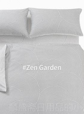 正品atle CsGarden加厚柔全棉软AB版四件套被套床单枕套 禅意水轮