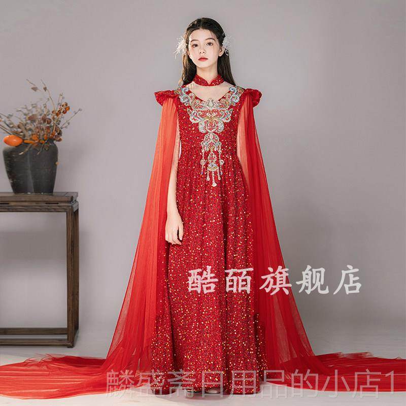 正品高端红色女公童礼服儿童裙模特走秀主持主人礼服弹古筝演出服,童装/婴儿装/亲子装,儿童礼服,淘宝优惠券,粉丝福利购,淘宝优惠卷