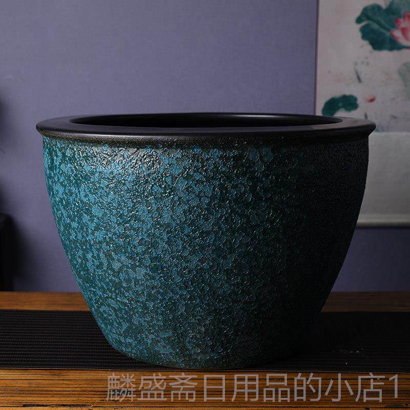 正品石景德镇粗陶瓷鱼缸睡莲荷花大缸碗莲盆缸盆庭院陶仿大水缸锦