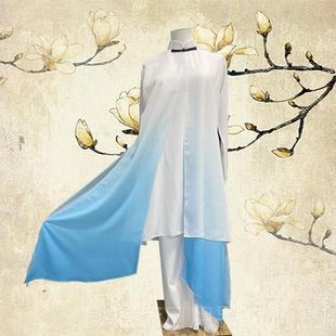 正品男古童飘逸国风女童水墨典蹈演出服中舞剑太极舞服少年强扇子