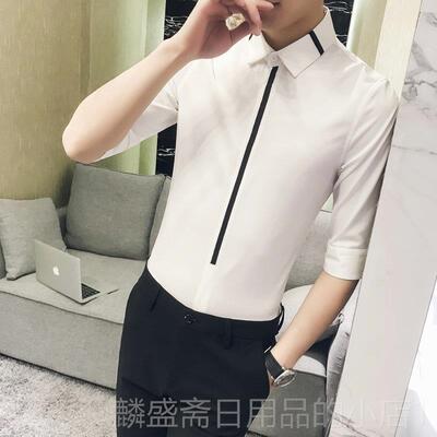 正品酒作店KTV夜店少爷服员酒吧短衬务衫夜总会男装理发型师工袖