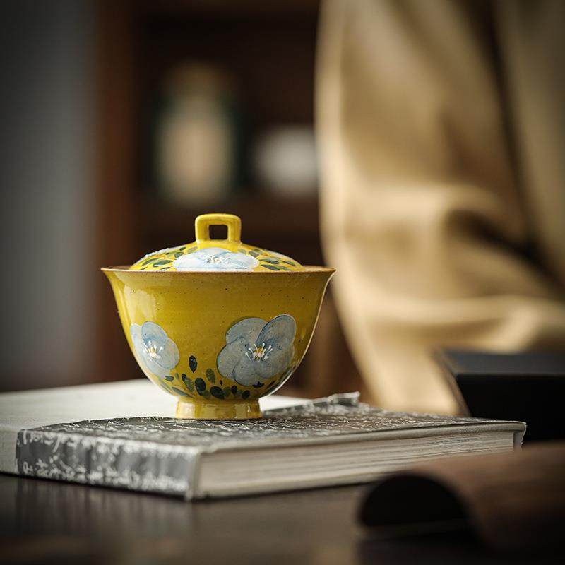 手绘山茶花釉下彩二才单盖碗陶瓷复古创意家用中式茶具女士泡茶碗,鲜花速递/花卉仿真/绿植园艺,割草机/草坪机,淘宝优惠券,粉丝福利购,淘宝优惠卷