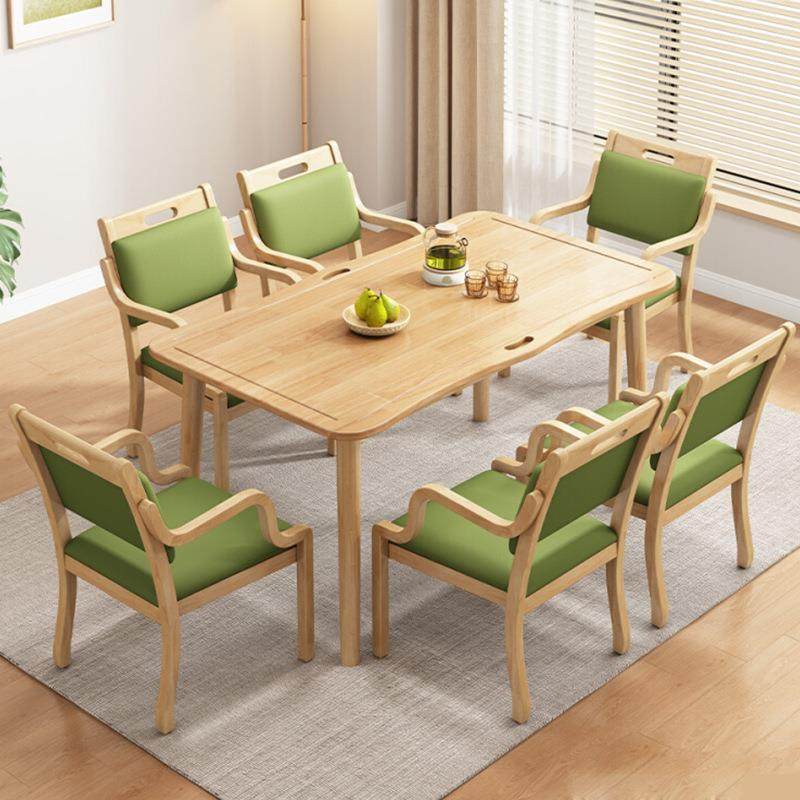 实木餐桌椅组合养老院老年人用餐桌现代简约餐厅家具敬老院配套桌