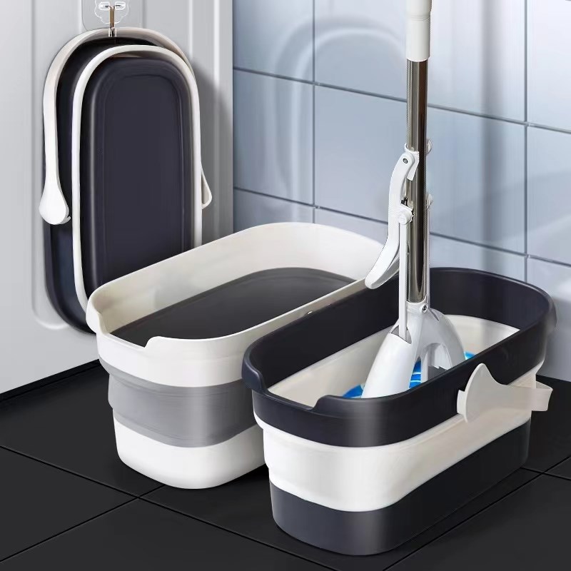 宝家洁可折叠洗水桶长方形家用涮拖布拖地墩布可排水储水便携水桶