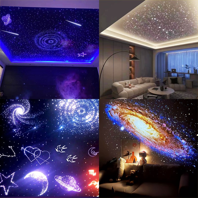 星空顶天花板石膏板满天星酒吧影音室影院发廊吊顶满天星光纤灯