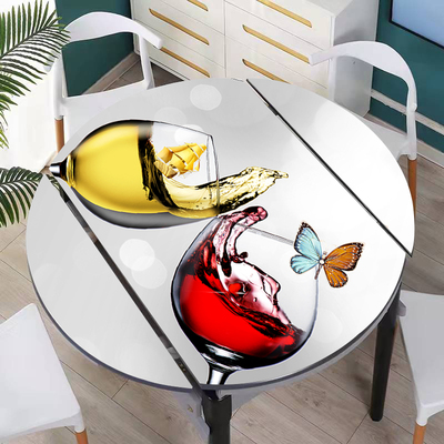 餐桌台布椭圆形桌布防水防油加厚皮革免洗桌垫防烫圆形折叠桌桌垫