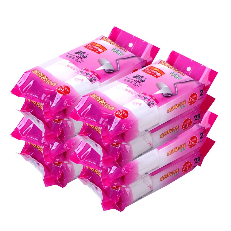 净得丽家居粘尘纸可撕式1cm斜撕粘毛滚筒粘毛器除尘纸大号替换包