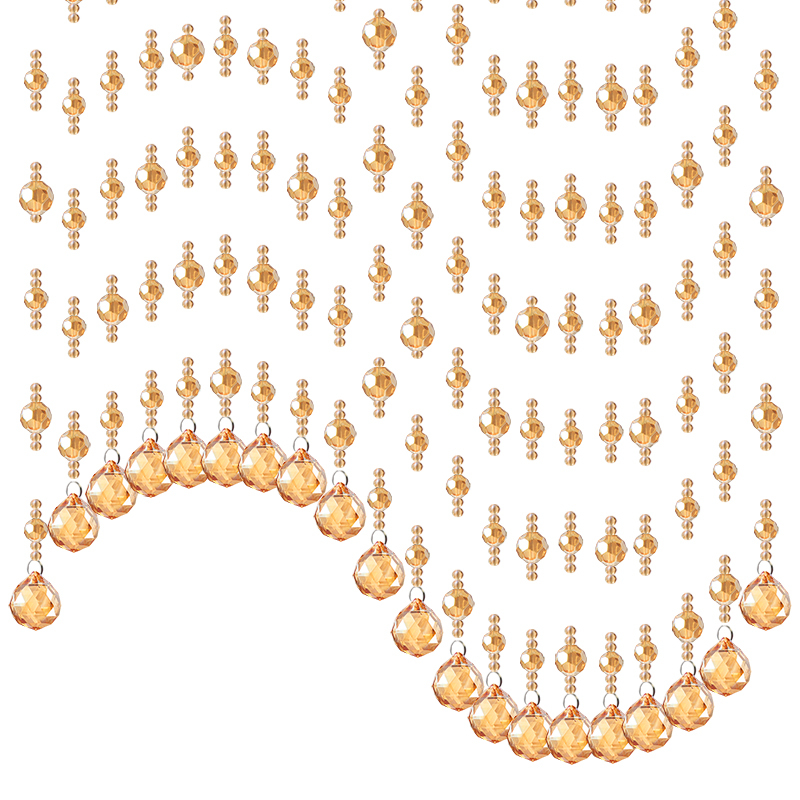 水晶珠帘波浪水晶帘子玄关隔断帘欧式装饰客厅屏风窗帘珠帘免打孔