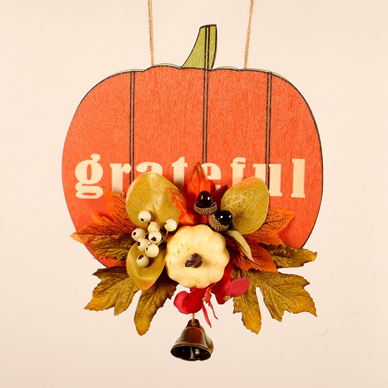 感恩节秋色装饰摆件枫叶铃铛大南瓜门挂创意手工挂件家居布置壁挂
