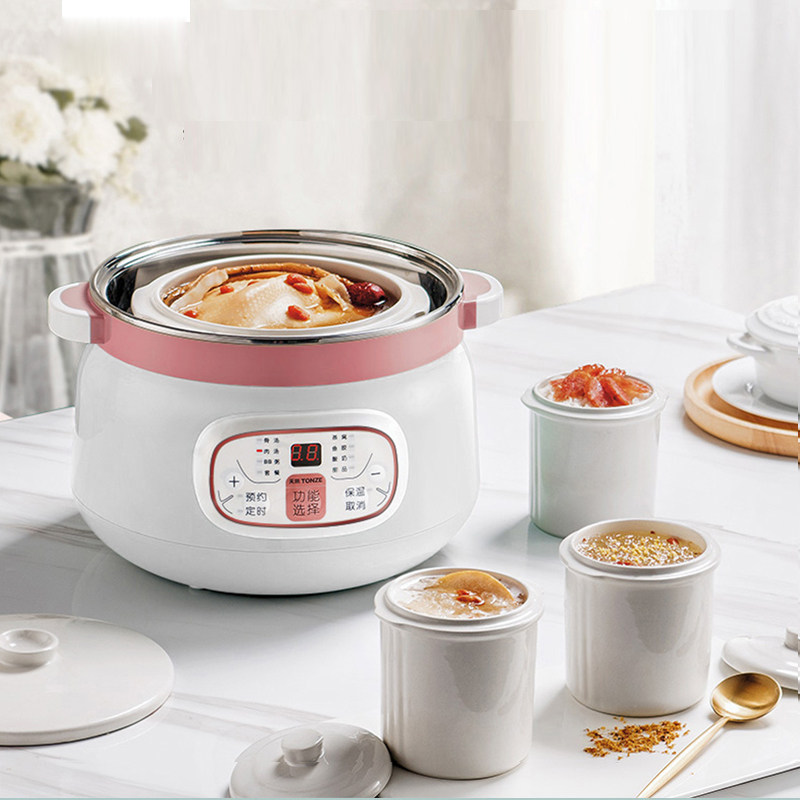 天际电炖盅全自动隔水炖陶瓷2人3不锈钢家用燕窝煲汤煮粥一锅四胆