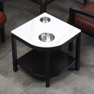 麻将机茶几实木岩板大理石麻将桌旁边小茶几角几棋牌室专用茶水架