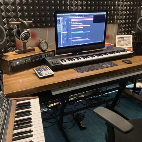 实木琴桌电子琴桌子编曲工作台音乐制作桌录音棚混音器MIDI键盘桌