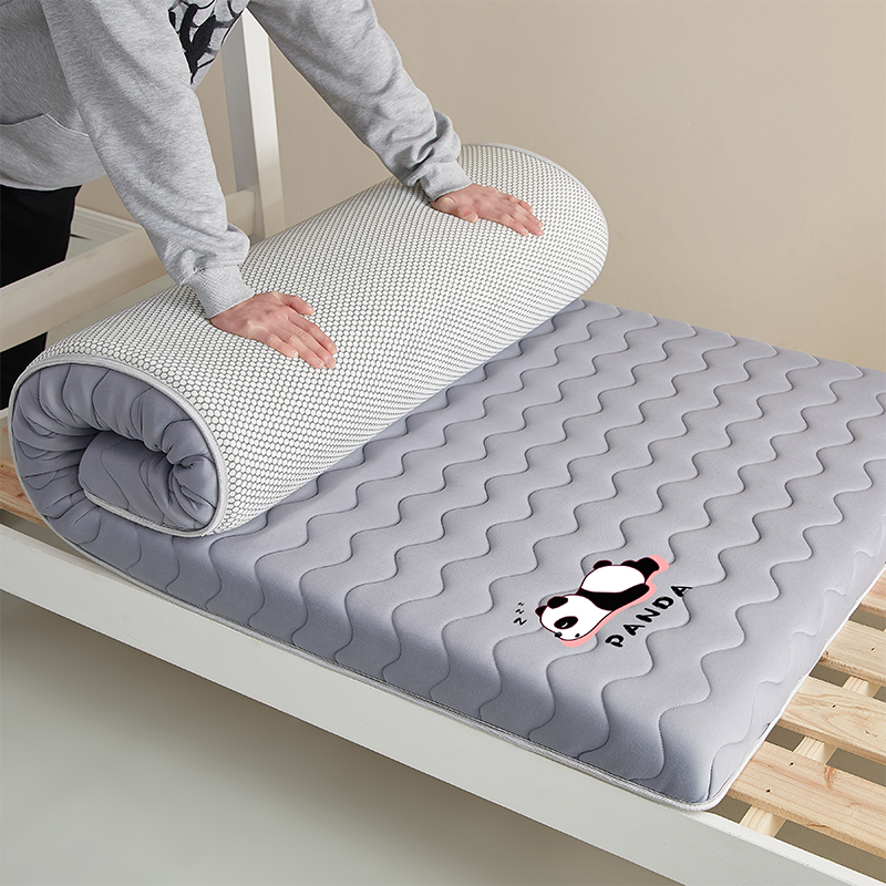 卡通灰色熊猫学生宿舍专用单人床垫不塌陷记忆海棉家用可折叠软垫