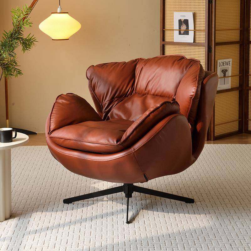 意式轻奢单人沙发椅可旋转小户型客厅阳台书房极简设计师休闲椅