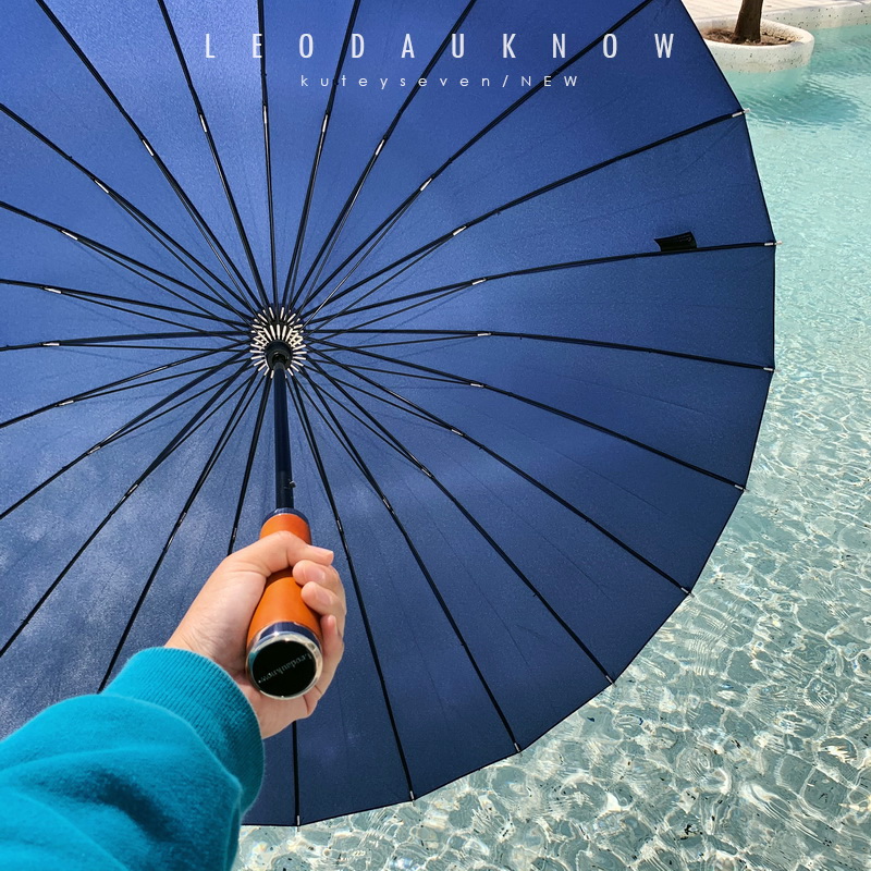 超厉害超强防风24骨纤维伞骨坚固复古纯色长直柄大伞面商务雨伞