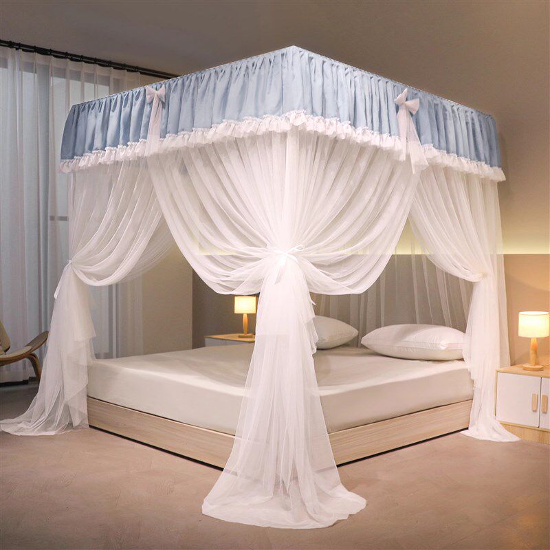 新款公主风落地蚊帐卧室防蚊帐纱床幔三开门家用蒙古包高级感床帘