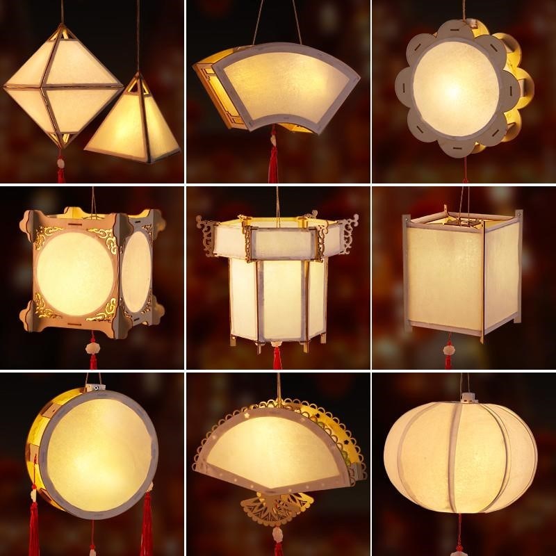 手工灯笼半成品纸质新年创意手提diy材料包儿童手绘自制花灯古风