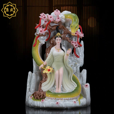 蛇摆件汉白玉蟒柳家飞天蛇小青白娘子蛇像真身工艺品家居桌面摆件