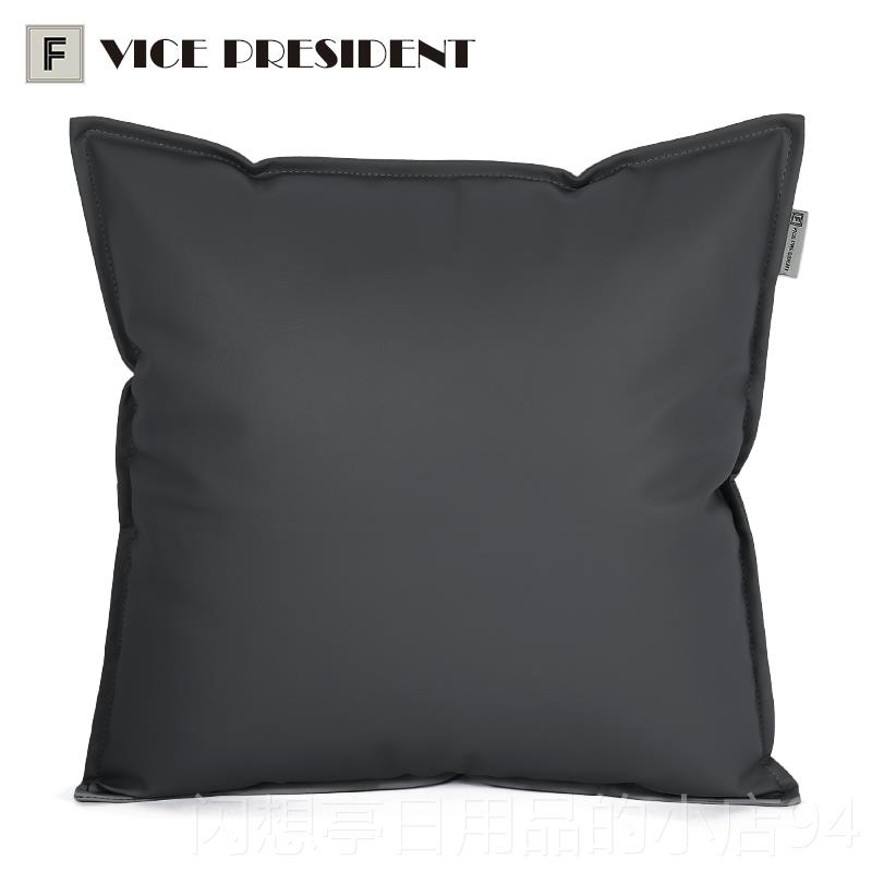 正品夏凉易清洗橙p软牛皮车马仕橘色抱枕套汽腰枕客厅沙发靠垫彷