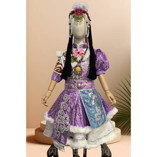 正品 儿童藏族白服饰古族舞蹈表演服女童族民舞台蒙歌唱艺考服洁