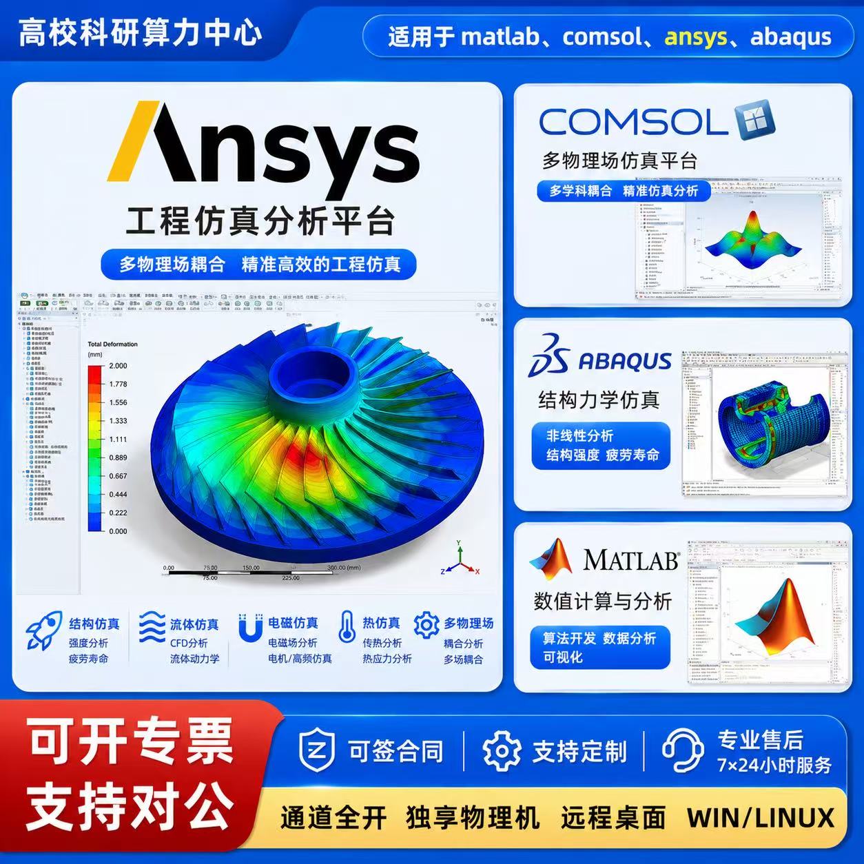 仿真计算有限元服务器工作站算力租用ansys/fluent/comsol/abaqus图片