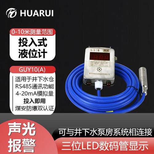 GUY10（A）不锈钢投入式水位传感器矿用液位计数显液位报警仪