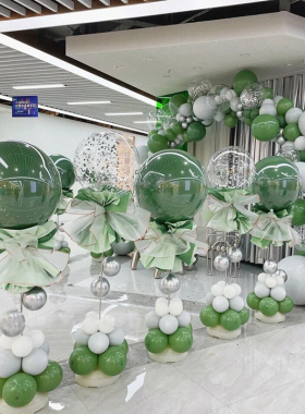 牛油果气球立柱汽车4s店商场店铺开业店庆国庆节活动装饰场景布置