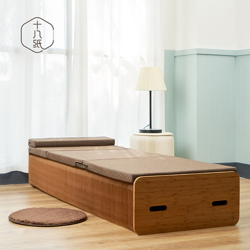 十八纸折叠床午休床多功能伸缩风琴纸床隐形办公室午休便捷隐藏床