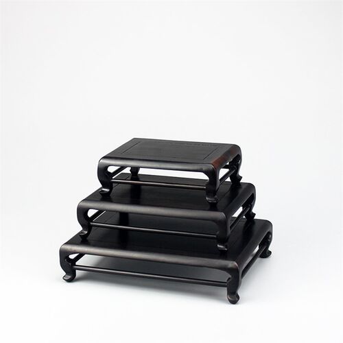 红木紫光檀中式微型盆栽艺术展示架文玩奇石茶壶印章木雕方形底座