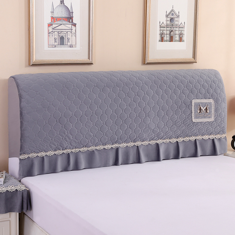 加绒加厚全包床头罩欧式软包皮床头套罩子床实木床头靠背罩防尘套